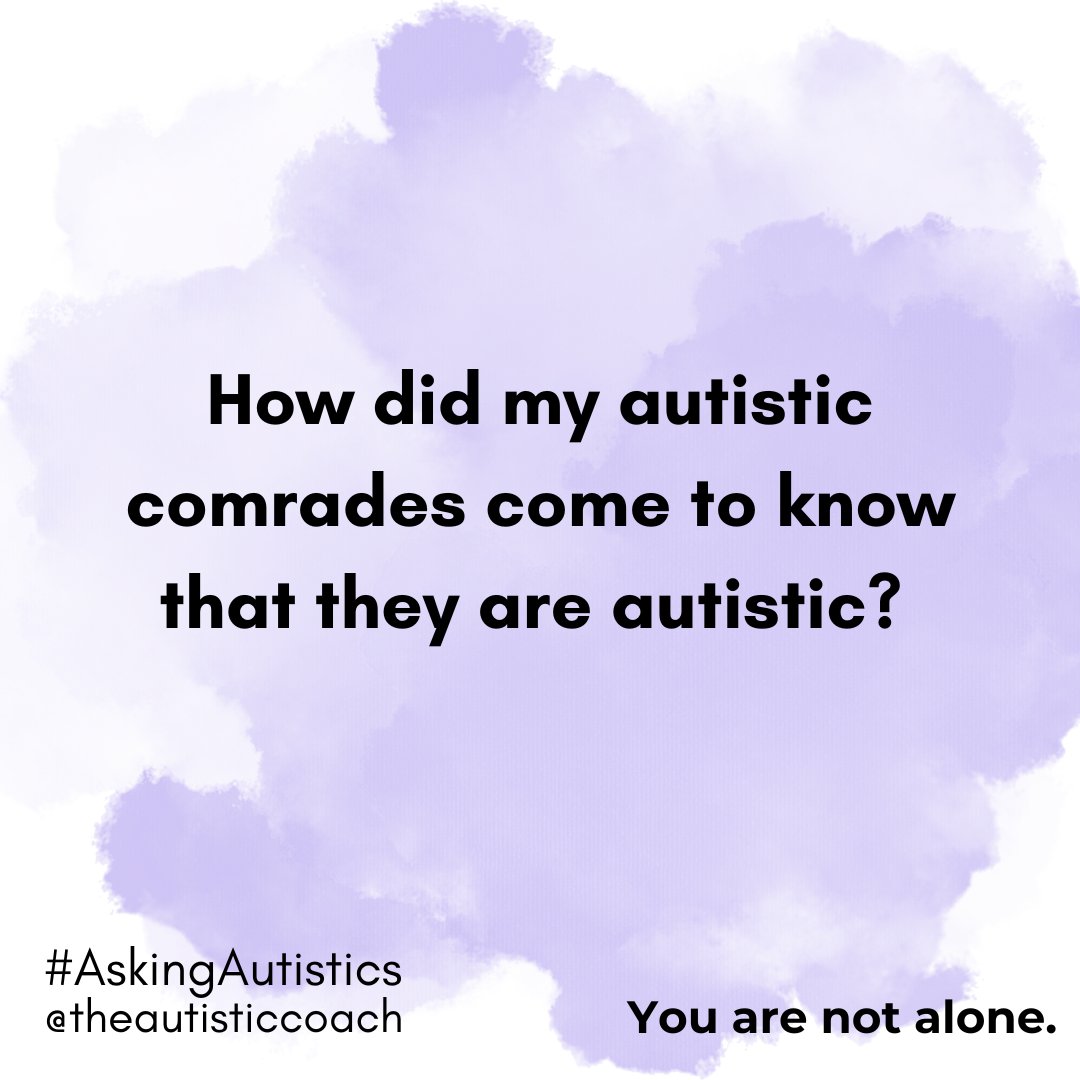 AutisticCoach_'s tweet photo. How did you come to know that you are autistic ?

🔽 COMMENT UNDER THIS POST 🔽

#Autism #AskingAutistic #ActuallyAutistic https://t.co/aLGcADMFxL