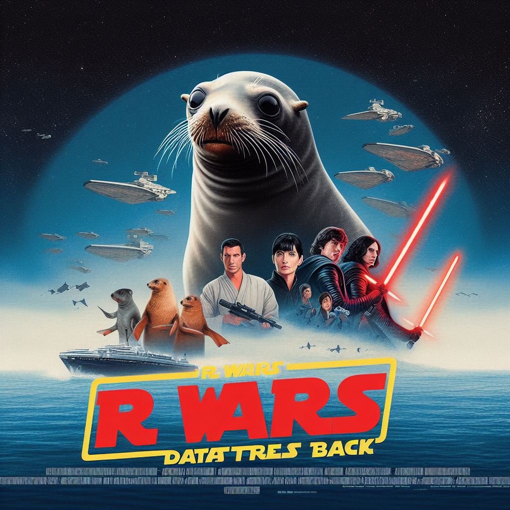 When prompting the image with „data table strikes back“ it was actually quite hard to remove all kind of star destroyers, small space ships and other people wielding lightsabers from the background. Finally worked when prompting a „deserted ice landscape“. This did the trick.