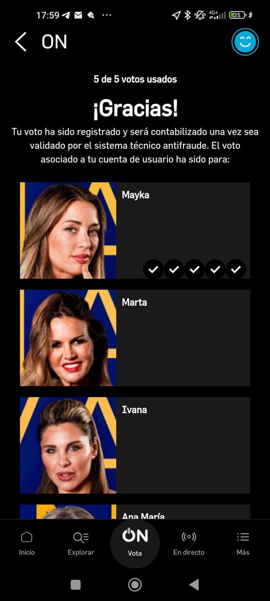 noa20231's tweet photo. Intercambio votos Chiara si votas a Mayka en la app Mitele #Ghduo
#OTDirecto3F #OTDirecto2F #OTFirmas2023 #OTDirecto1F #KiVi1F #kivi2f #kivi3F #KiVi1F https://t.co/VRAu1dXemI