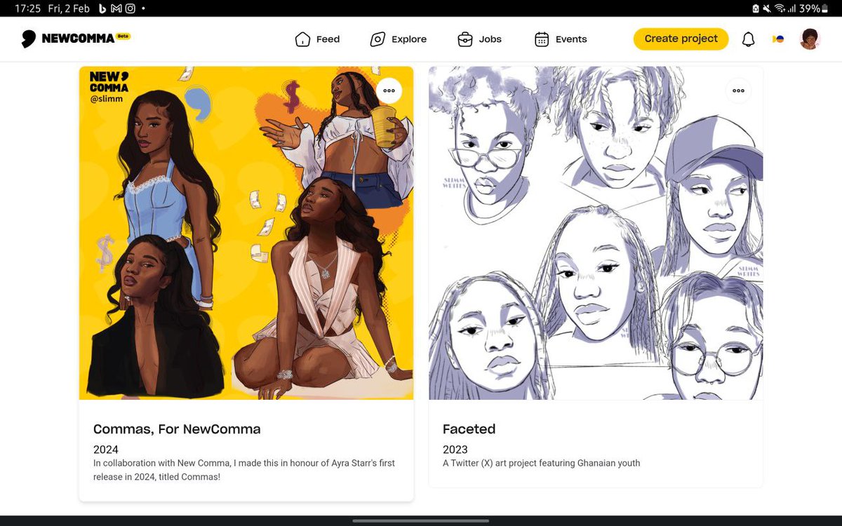 slimmwrites's tweet photo. A platform I will NEVER stop hyping, especially with this being Black History Month, is @New_Comma! If you're a creative and you're Black, African, or part of the African diaspora, this is your sign🤲🏾✨️
I signed up in December 2022 and my only regret is I wasn't active on it sooner
