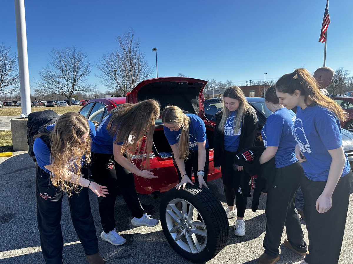 We were a little late to the gym today…senior breakfast +popped tire but HAPPY SENIOR DAY!! <a href="/MckenneyKelsey/">Kelsey Mckenney</a>