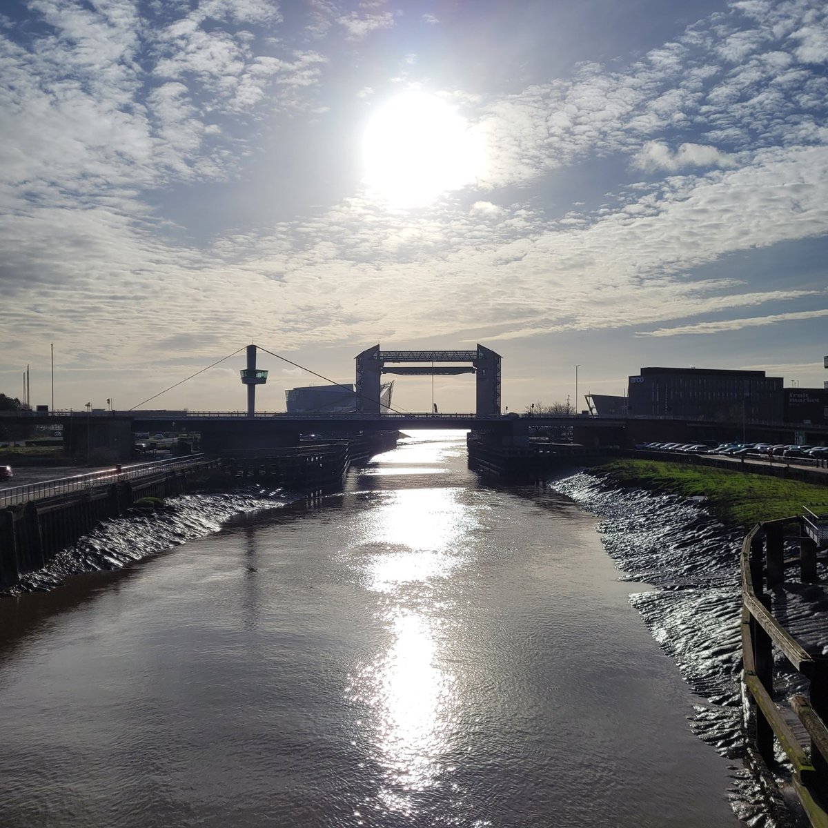 Sunshine reflections #Hull #Humber #ScaleLaneBridge