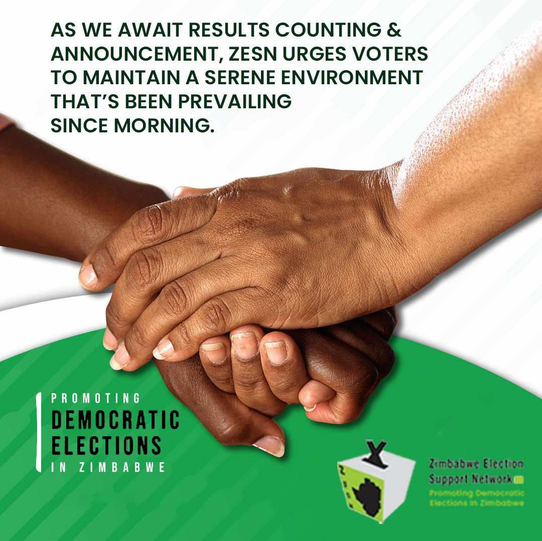ZESN1's tweet photo. #YourVoteIsYourRight #VoteInPeace @zccinzim @habakkuktrust @WCOZIMBABWE @TrustZim @ZimMediaReview @monitorszim @MAZ_Zim @ZUJOfficial @misazimbabwe @GMCZimbabwe @femprist @wildtrustzim @esn_sa @gndemexchanges @weleadteam @NASCOHZW1 @byopra @NYDT1 @EFZZIMBABWE @YetTrust @WiPSUZim https://t.co/sFZNYDHDdC