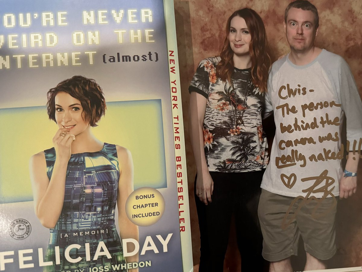 ckconine's tweet photo. After several years I feel somewhat redeemed for the worst pic I ever took. Much love to @feliciaday for easing my shame. Thanks for the book too! https://t.co/bABMGlg8jG