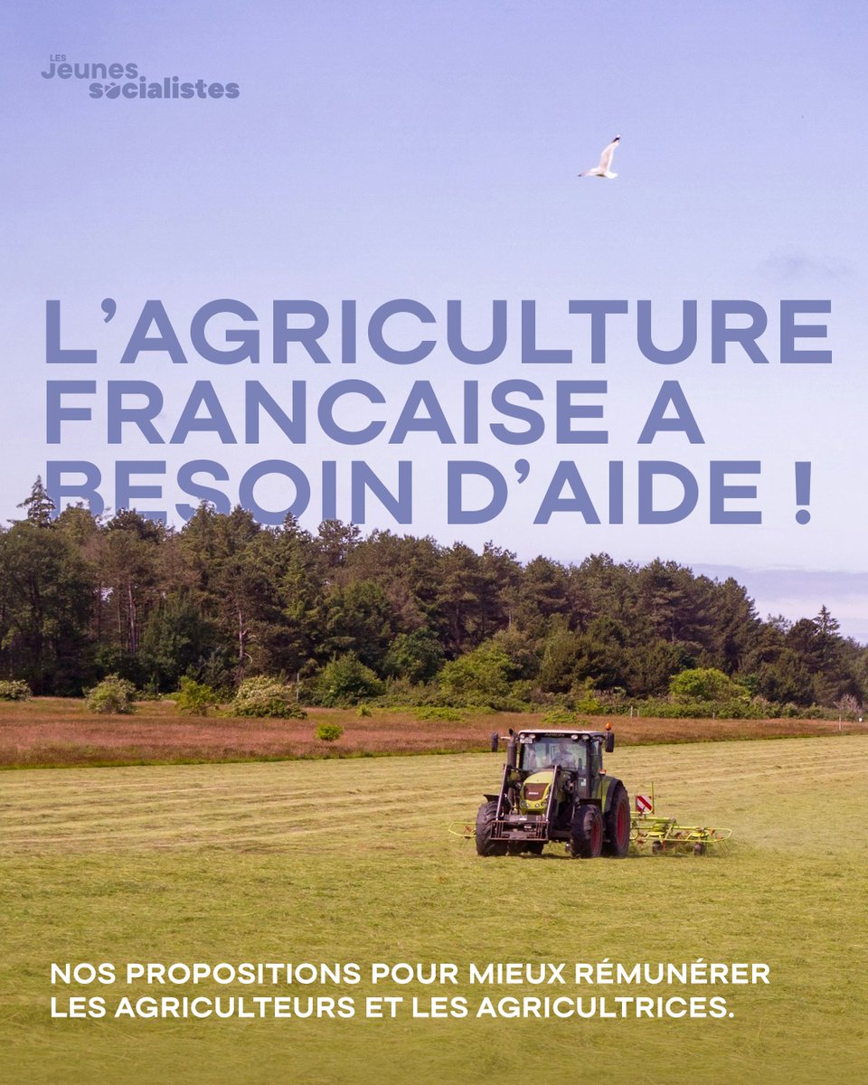 lesJeunesSoc's tweet photo. L'agriculture française a besoin d'aide !

👉 Face à la #ColèreDesAgriculteurs, les Jeunes Socialistes listent un ensemble de propositions pour mieux rémunérer les agriculteurs et les agricultrices. https://t.co/Pla7zmFtIM