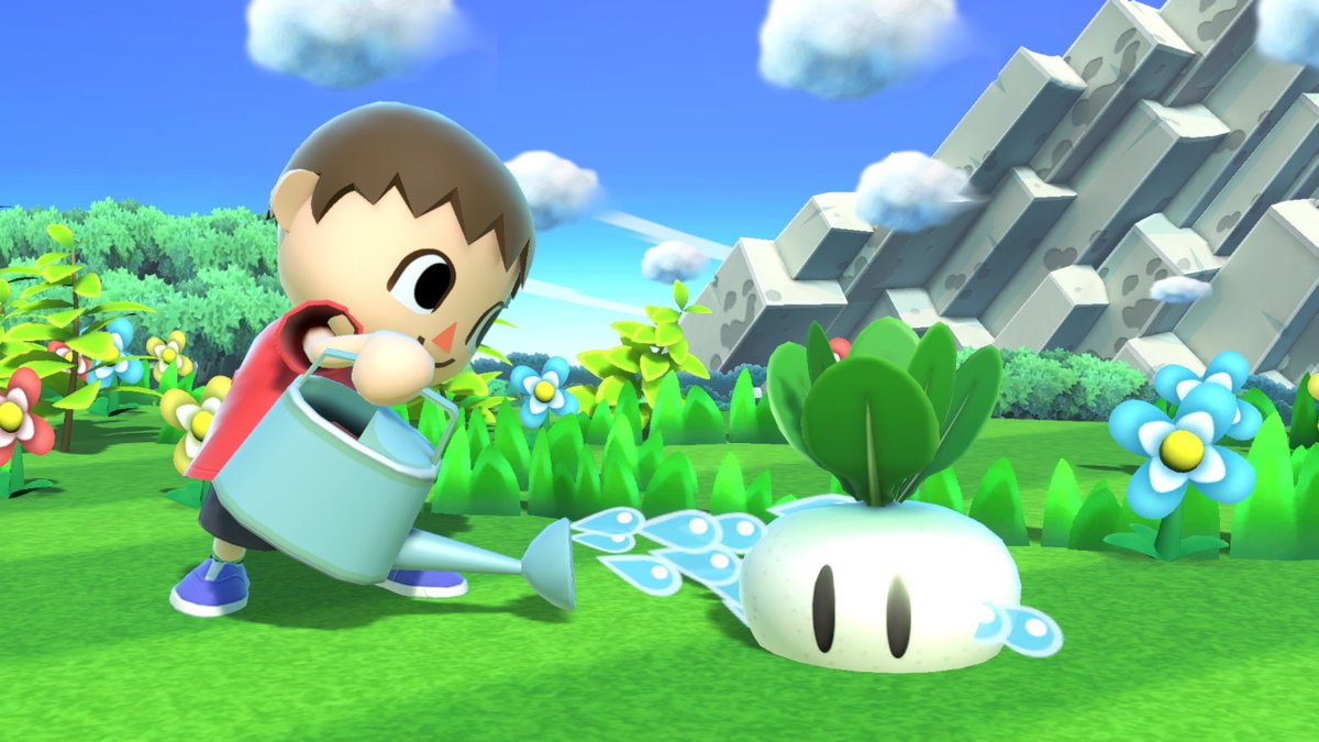 En dehors de son activité de serial-killer, le Villageois aime également prendre soin de son potager. #SmashBros #SmashBrosUltimate
