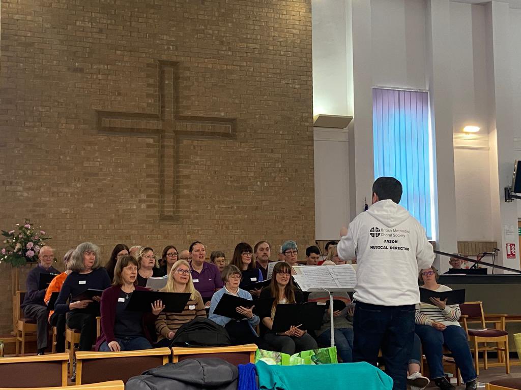 BMCS23's tweet photo. We’ve been busy rehearsing all day for our concert at Hucknall Central Methodist Church in the Nottingham North East Circuit this evening. Don’t miss it! 7pm. @MethodistGB https://t.co/lqz7d29BYW