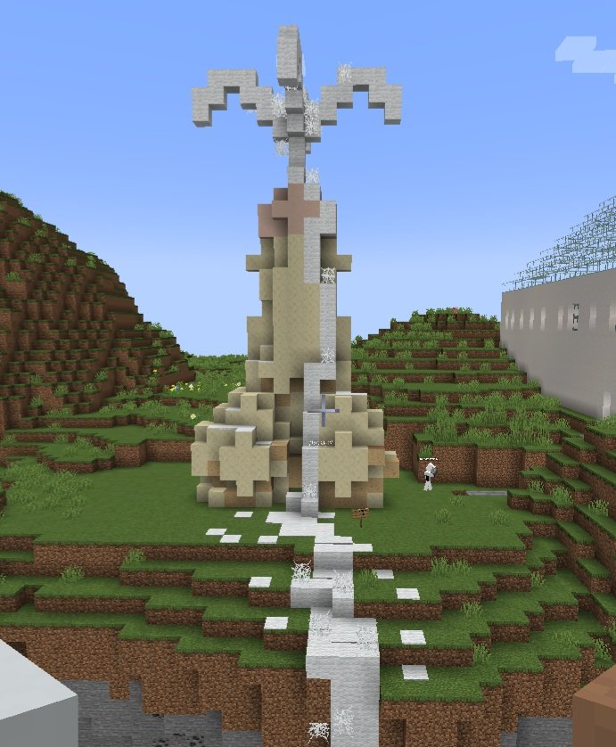 I built a mushroom with milk toppings in Minecraft today! What do y'all think? Please be nice it's my first build 🥺🥺