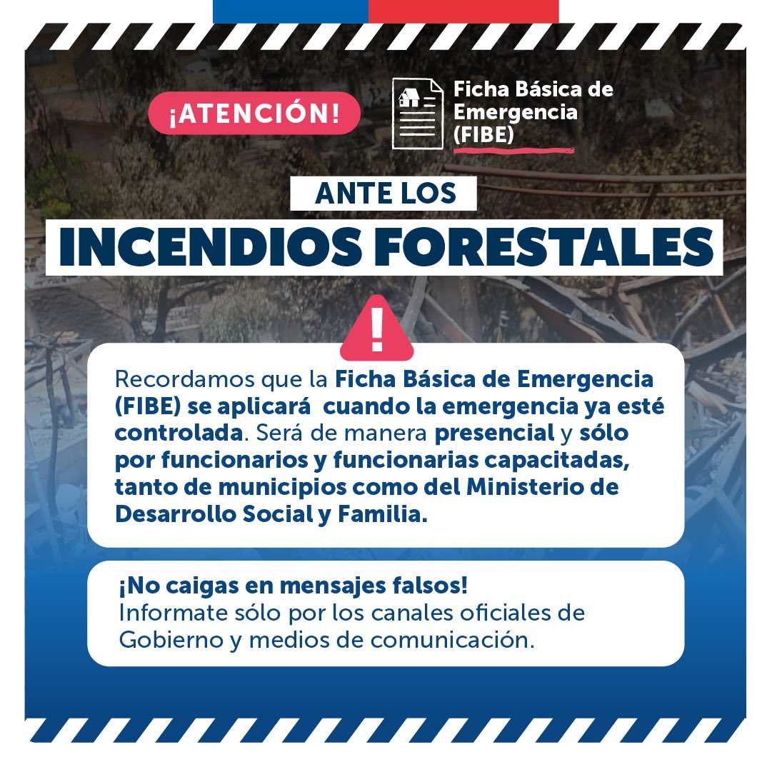 ¡Atención! 🚨 Ante la emergencia infórmate solo por canales oficiales. Recuerda que la Ficha Básica de Emergencia (FIBE) se aplica de manera presencial y cuando la emergencia ya está controlada. Aquí 👇🏼 puedes encontrar más detalle de esta ficha o ingresando a 🔗…