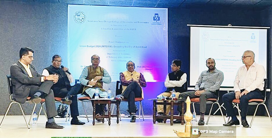 drmanojkamat's tweet photo. #Panel #Discussion on the #Interim #Union #Budget 2023-24, in association with the @EduCom @gccigoaindia  at @DempoOf 

Prof K. Sarkar @GimResearch 
CA Vinayak Dhumatkar, Chandrakant Gawas, CA Atindra Bhatikar, Ralph DeSouza, &amp; Anirudha Dempo, as the panelists.

@ShrinivasDempo https://t.co/3xpU40WTwO
