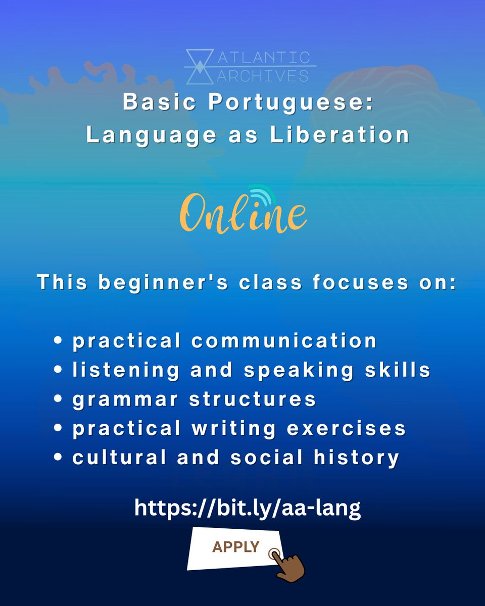 SedrickMiles's tweet photo. Basic Portuguese 1: Language as Liberation

Embark on a language journey that transcends borders! This beginner's class focuses on practical communication, emphasizing listening and speaking skills without relying on translations. 

https://t.co/MK0ud74w5t https://t.co/37RrDTp3sT