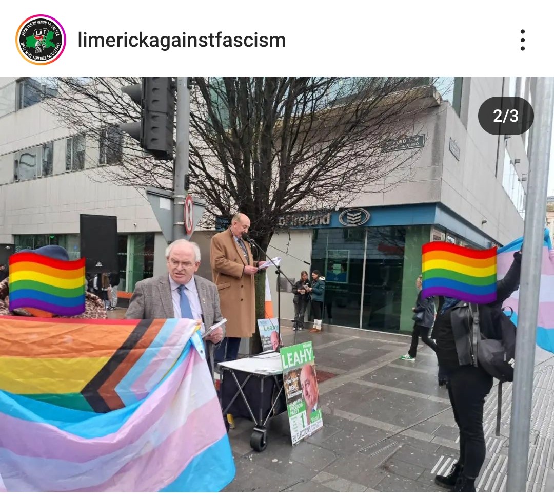 Well done #Limerick . Limerick never gives an inch to the IFP. They are always hounded there. #fascistsout #naziscumoffourstreets #gohome #racistsnotwelcome #limerickforall #RefugeesWelcome