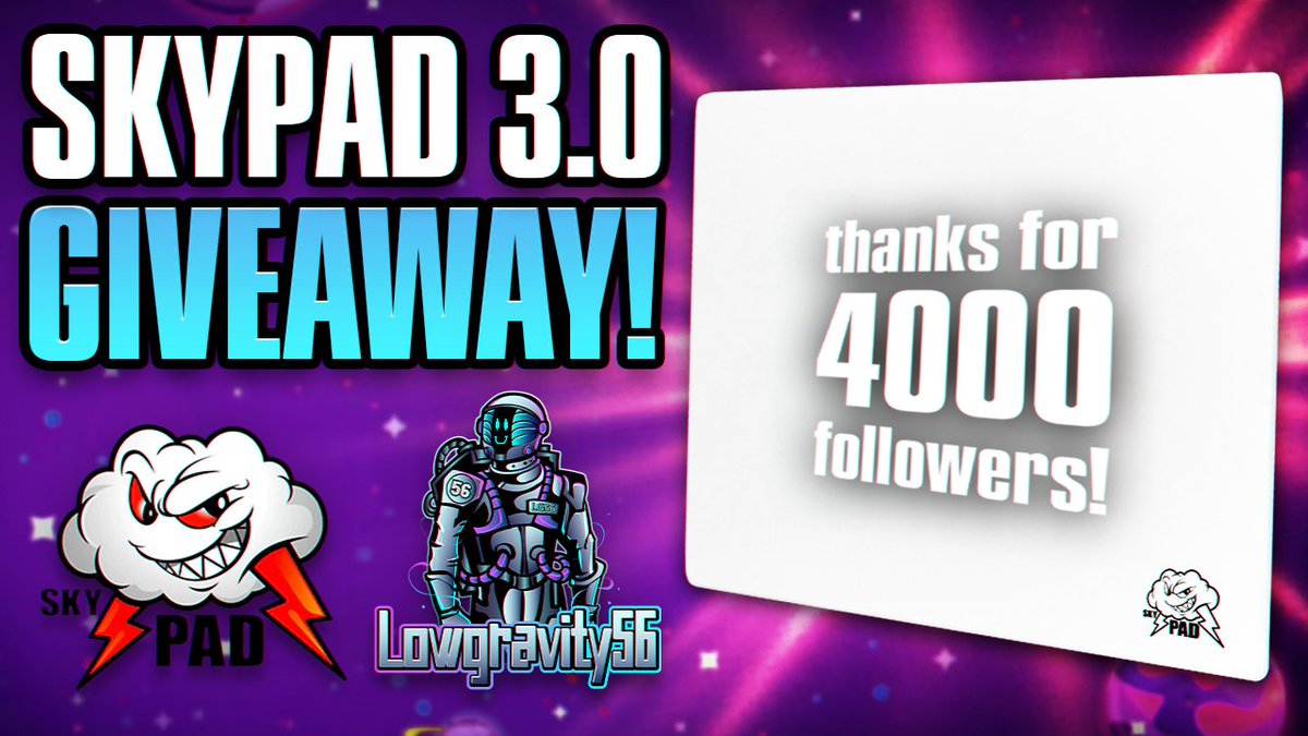 SKYPAD GIVEAWAY! 🌩🔥

As a celebration for hitting 4k followers Skypad is helping me set this up! 😊

Ty all for your support!

To enter:
🔻 Retweet and like this tweet
🔻 Follow me and @SkyPADgg
🔻 Tag 2 friends!

Giveaway ends on the 17th! Good luck! 🗓