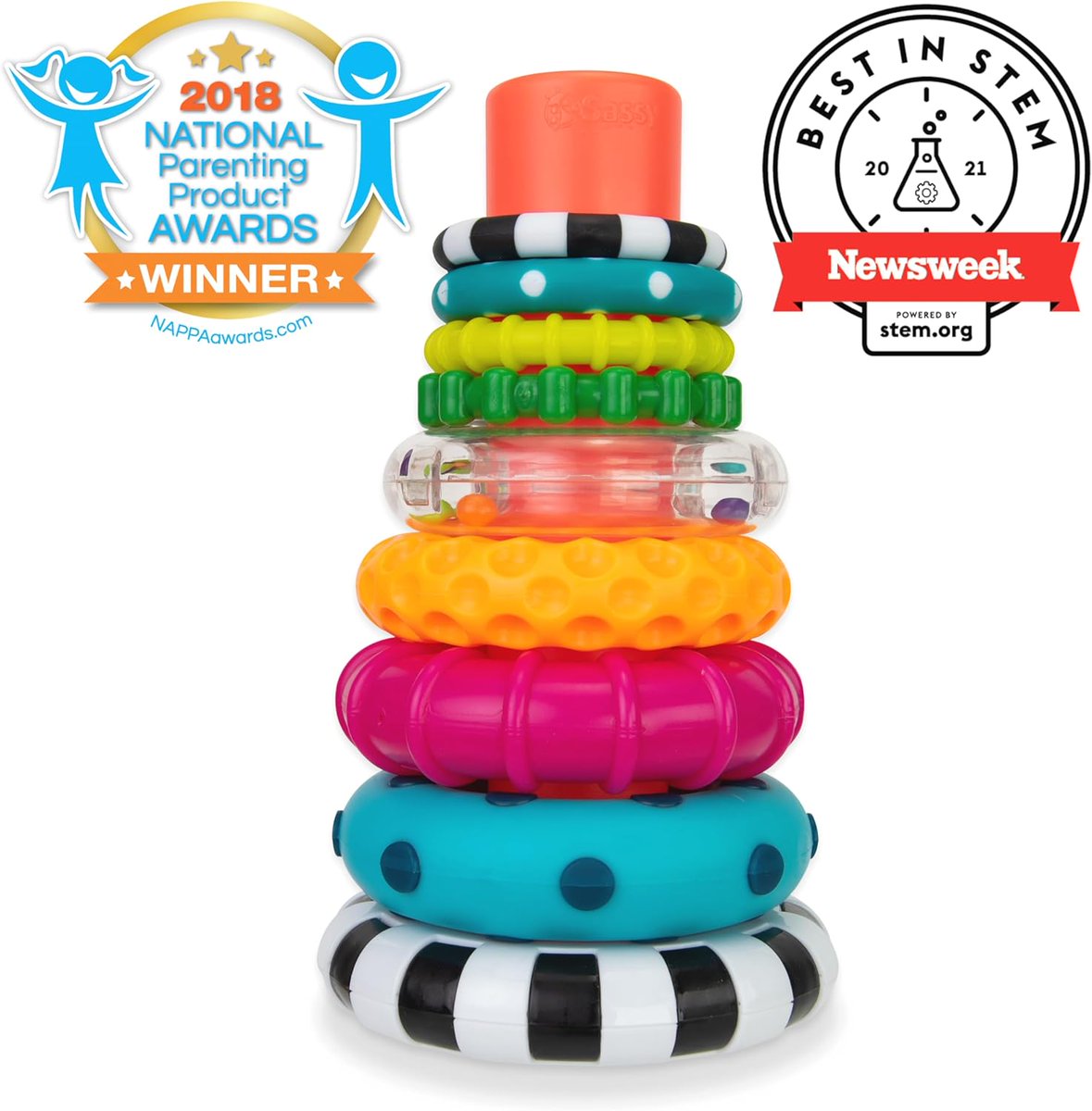 Colorful Minds, Happy Hearts! ❤️ Sassy Stacks of Circles - 9 Piece Set #STEMFun #SassyLearningJourney | Buy Now 👉👉👉 bit.ly/49nwHyj