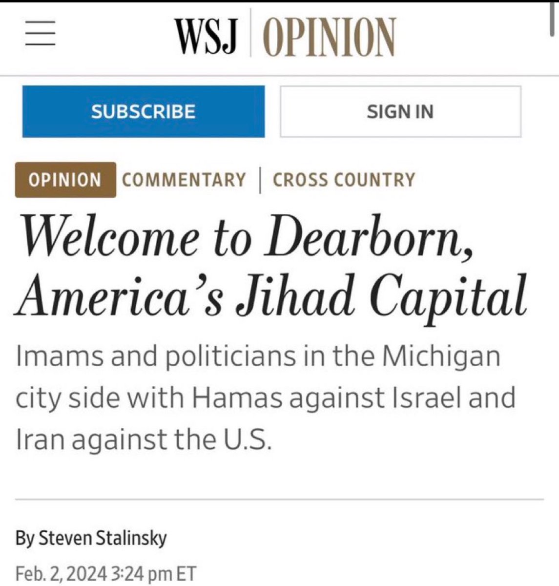 Full on anti-Arab racism + Islamophobia from @WSJ.