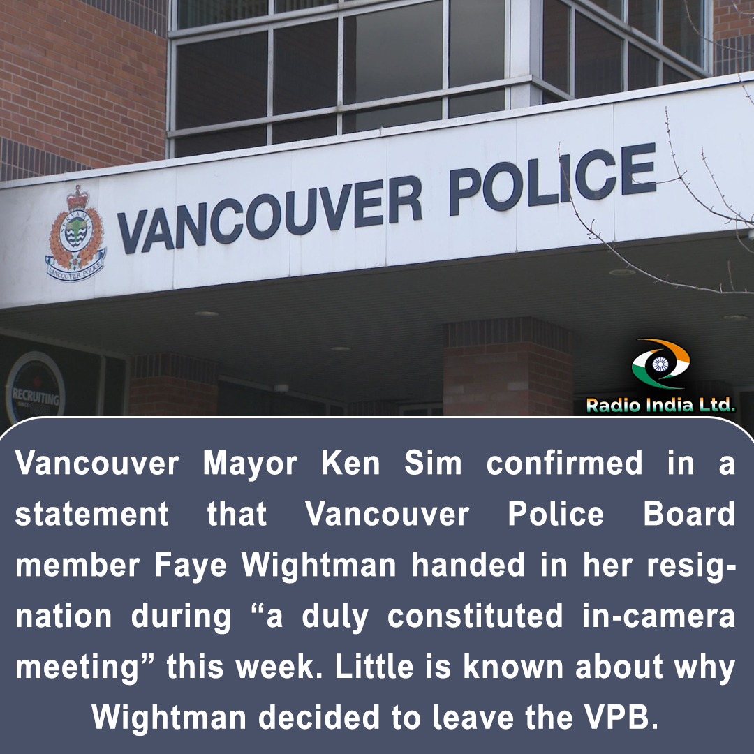 RadioIndia1110's tweet image. #VancouverMayor #KenSim confirmed in a statement that #VancouverPolice Board member Faye #Wightman handed in her #resignation during “a duly constituted in-#camera meeting” this week. Little is known about why Wightman #decided to leave the VPB.
