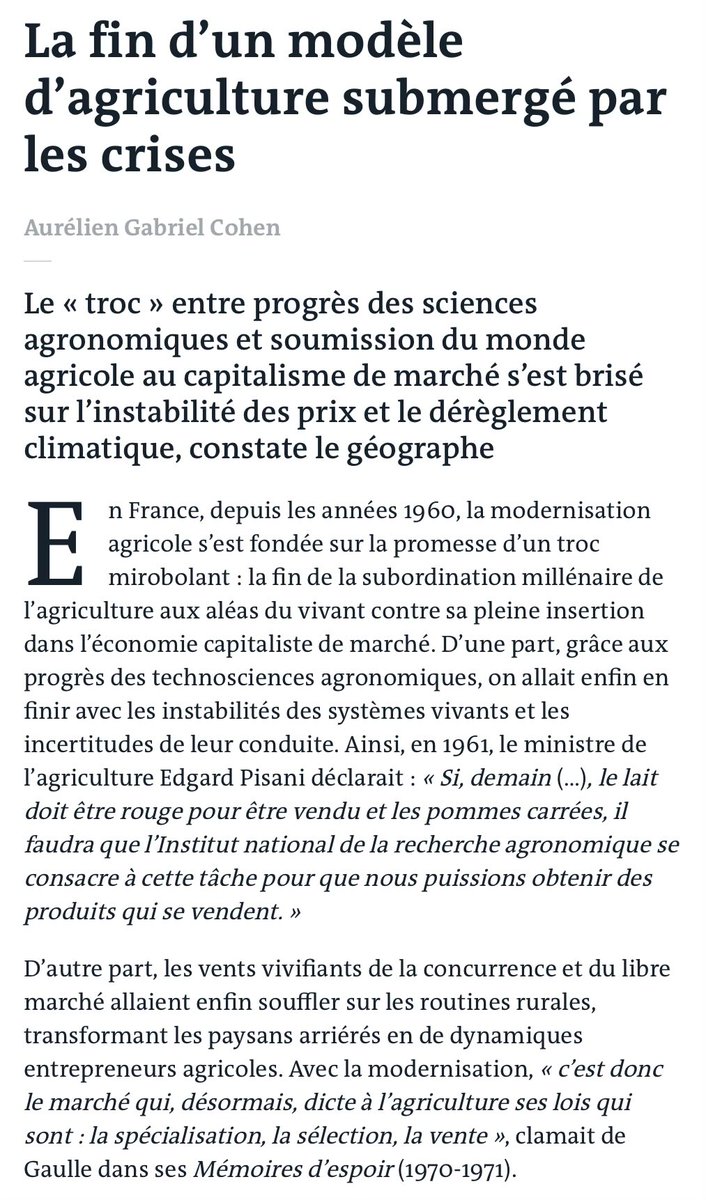 mclucal's tweet photo. Rare : dans Le Monde, le carcan néolibéral et même le capitalisme est remis en cause. Bonne tribune de @augabcoh sur la Sécurité sociale de l’alimentation, solution indispensable pour régler les contradictions du productivisme dans l’agriculture et protéger l’environnement. https://t.co/13sVe4WeWu