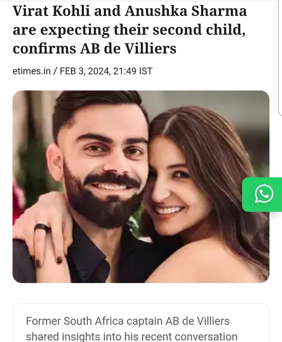 AVIKATS's tweet image. Why is AB breaking this news? Ain't we supposed to hear that from Virat or Anushka or probably someone from her family?