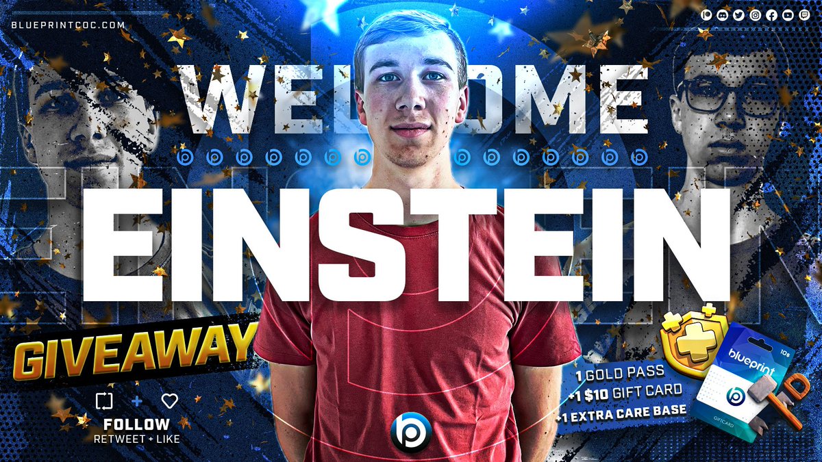 Blueprint | Use Code BLUE (@blueprintcoc) on Twitter photo A Marvellous Day for us 😲 A New RPG Pro & old Veteran in #ClashofClans is Joining!
🤩┋Super proud to welcome EINSTEIN🇩🇪 to the Blue Family!
🥳┋GIVEAWAYS!
10$ gift card + Gold Pass+ Pro TH16 Base🔥
🎁┋To Participate:
💙 Follow <a href="/einstein_coc/">SG Einstein</a> & <a href="/BlueprintCoC/">Blueprint CoC | Code BLUE</a>
🔃 RT & Like A Marvellous Day for us 😲 A New RPG Pro & old Veteran in #ClashofClans is Joining!
🤩┋Super proud to welcome EINSTEIN🇩🇪 to the Blue Family!
🥳┋GIVEAWAYS!
10$ gift card + Gold Pass+ Pro TH16 Base🔥
🎁┋To Participate:
💙 Follow <a href="/einstein_coc/">SG Einstein</a> & <a href="/BlueprintCoC/">Blueprint CoC | Code BLUE</a>
🔃 RT & Like