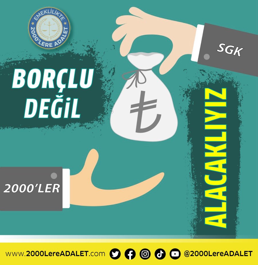 7438 EYT yasası ile bizden küçükleri 43 yaşında 5.975 gün primle emekli ettiniz, 2000 sonrası SGK girişliler olarak bizleri 8-10 bin prim günümüzle 60 yaşa mahkum ettiniz..❗ #BorçluDeğilAlacaklıyız
Kademeli Emeklilik Hakkımızdır❗

<a href="/Akparti/">AK Parti</a>
<a href="/RTErdogan/">Recep Tayyip Erdoğan</a> 
<a href="/_cevdetyilmaz/">Cevdet Yılmaz</a>