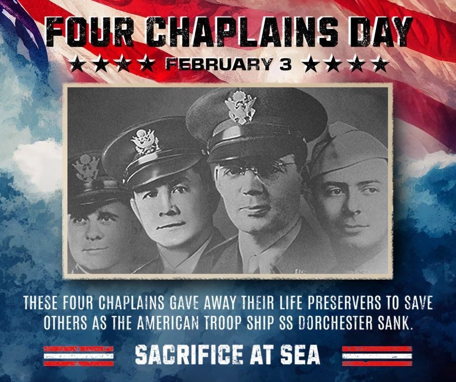 PAWSDogs_Naples's tweet photo. Honoring the legacy of selflessness and unity on Four Chaplains Day. Golden PAWS Assistance Dogs salutes those who exemplify courage, compassion, and service. ❤️ 🤍 💙 

#GoldenPAWSAssistanceDogs #GoldenPAWS #ServiceDogsForVeterans #GiveADogAJob #FourChaplainsDay https://t.co/7lJNt8qLyT