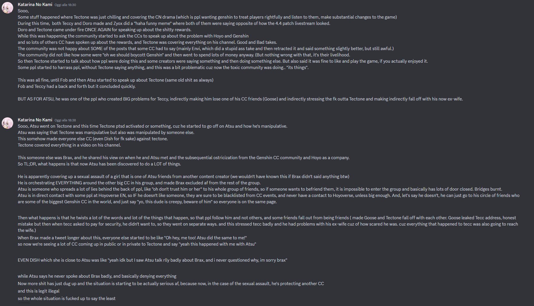 ɿoɈɒɿɈƨinim𝐃ɒ (DrakeNier Arc) on X: “The Genshin Impact Drama TL 
