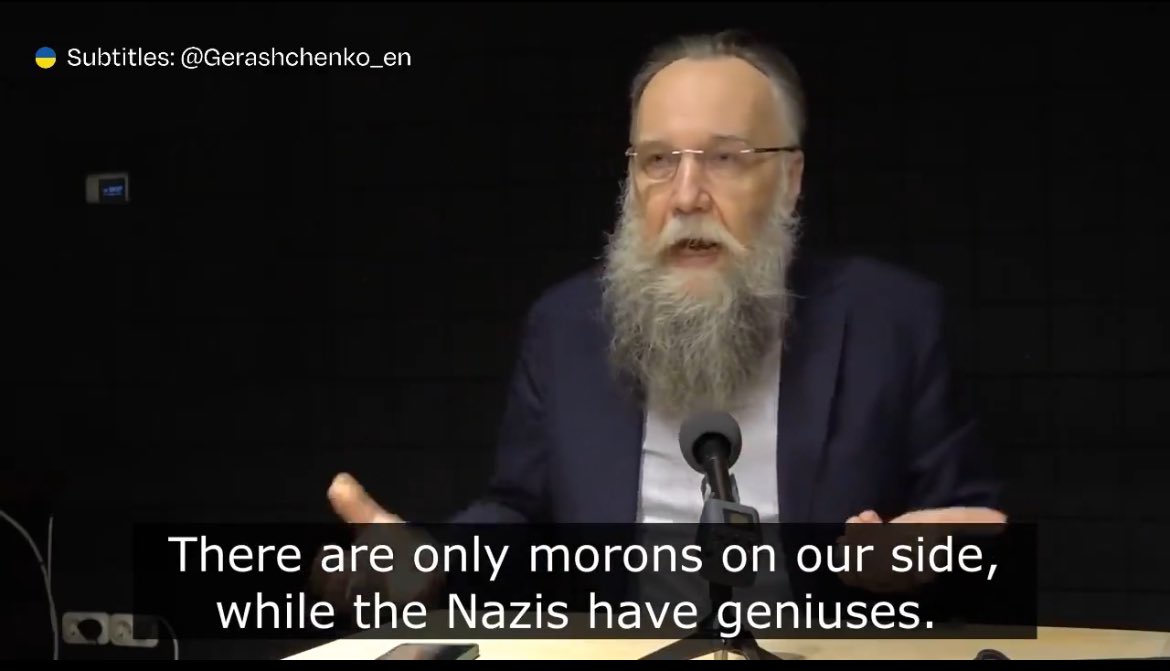 PutinsDouble's tweet photo. Russo-Nazi philosopher Alexander Dugin is suffering from a bad case of Nazi envy. https://t.co/k7XkYM2vCt