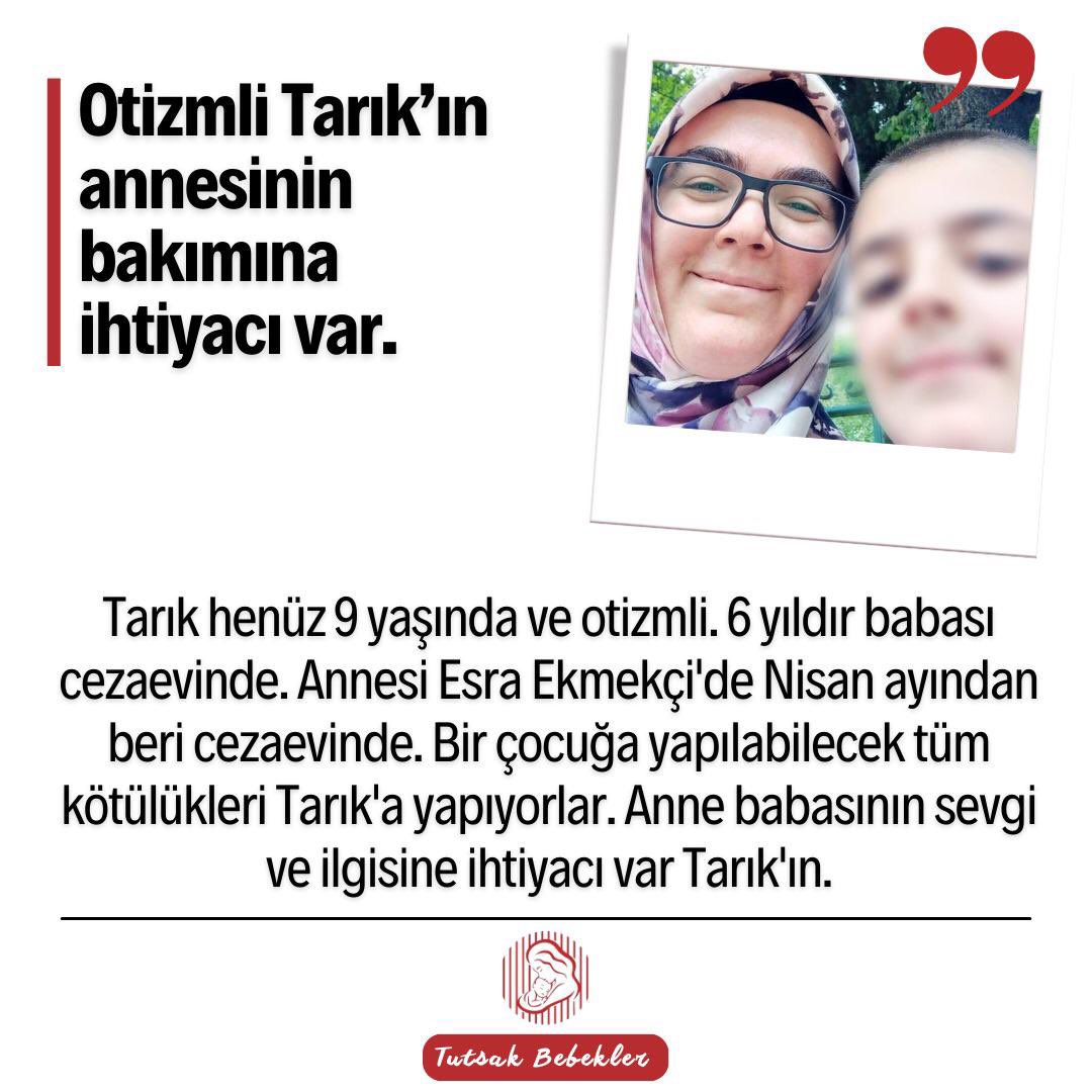 TutsakBebekler's tweet photo. Bir çocuk düşünün; otizmli ve hem annesinden hem de babasından mahrum bırakılıyor. Babası 6 yıldır, annesi Nisan ayından beri tutsak. Üstelik anne babasına hasret iki çocuk daha var. Çocukların annesine ihtiyacı var. Onların sesi olun.

OtizmliTarık AnnesineKavuşsun
@nihanka https://t.co/d8u779OBH2