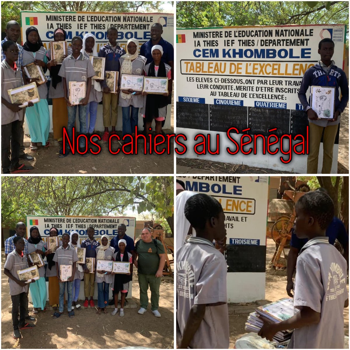 MorereJ's tweet photo. Les élèves sénégalais ont reçu nos cahiers, à eux de les compléter. Vivement de les récupérer. Un échange culturel exceptionnel. S’ouvrir à l’autre, le connaître, le comprendre, créer des ponts pour saisir la fraternité et se sentir appartenir à l’humanité @ClgCazeres https://t.co/obRYNP0COr