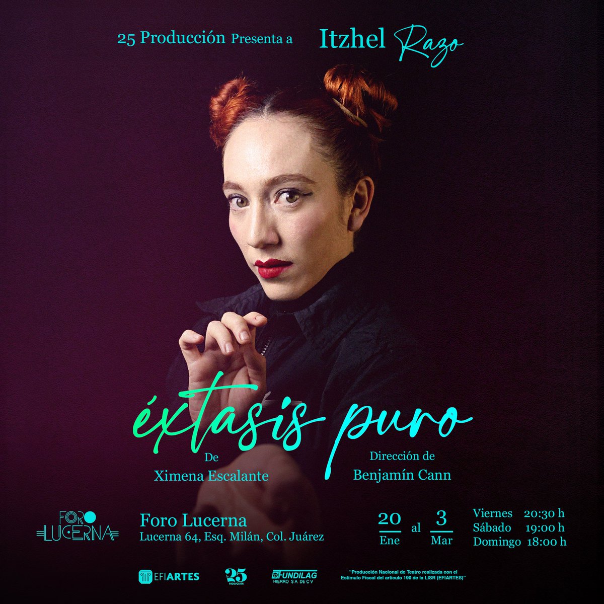 .<a href="/ItzhelRazo/">Itzhel Razo</a> en #ÉxtasisPuro es Demonio 

Desde tiemps ancestrales, ha a acompañado a una familia para ser esa voz que despierta el lado menos humano…

🗓️ Funciones de viernes a domingo 
V 20:30 h 
S 19:00 h 
D 18:00 h 
📍 <a href="/ForoLucerna/">Foro Lucerna</a> 
🎟️ Boletos a la venta en taquilla y