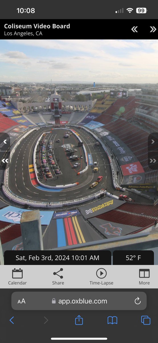 RyanOstrander_8's tweet photo. The webcam at the LA Coliseum is still on (will be on all weekend) if you wanna watch NASCAR Mexico practice & qualifying kinda πππ»π #NASCAR #BuschLightClash #NASCARMexico #NASCARIsBack https://t.co/JXQt0rrxNv