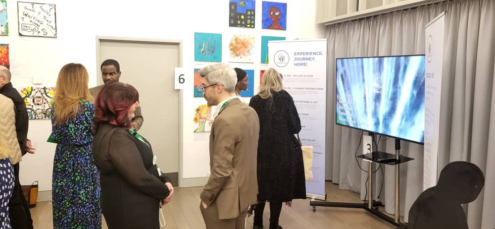 At the World Cancer Day Exhibition at The MAC . Thanks to <a href="/macmillancancer/">Macmillan Cancer Support</a> <a href="/MccleanMaura/">Maura McClean</a>  for giving us and 12 other organisations the opportunity to be a part of this beautiful. Beautiful pieces created by people and families of those who suffer Cancer.