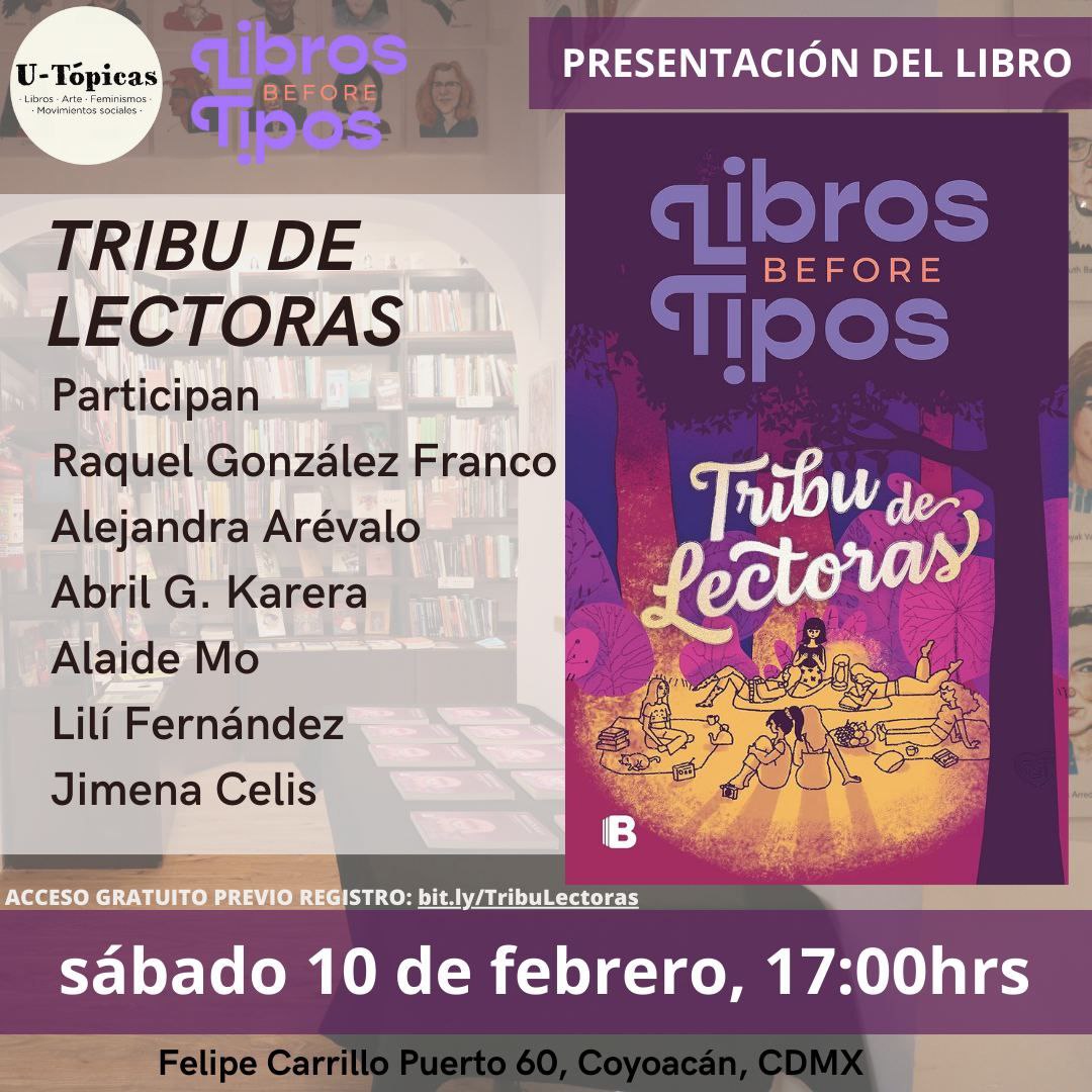 Nos emociona mucho presentar «Tribu de lectoras» en uno de nuestros espacios favoritos: <a href="/u_topicas/">U-Tópicas</a> 💜

Acompáñanos a hablar sobre las autoras que nos formaron como lectoras. 📚✨

Acceso gratuito con registro previo: bit.ly/TribuLectoras