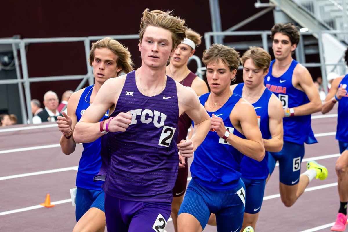 The men's 800m squad was on fire this afternoon 🔥

5. Ryan Martin - 1:48.82 (3rd in TCU history, PR)
12. Gianni Henry - 1:50.59 (6th in TCU history)
15. Lloyd Frilot - 1:51.03 (7th in TCU history)
17 - Giovouni Henry - 1:51.09 (8th in TCU history)

#GoFrogs