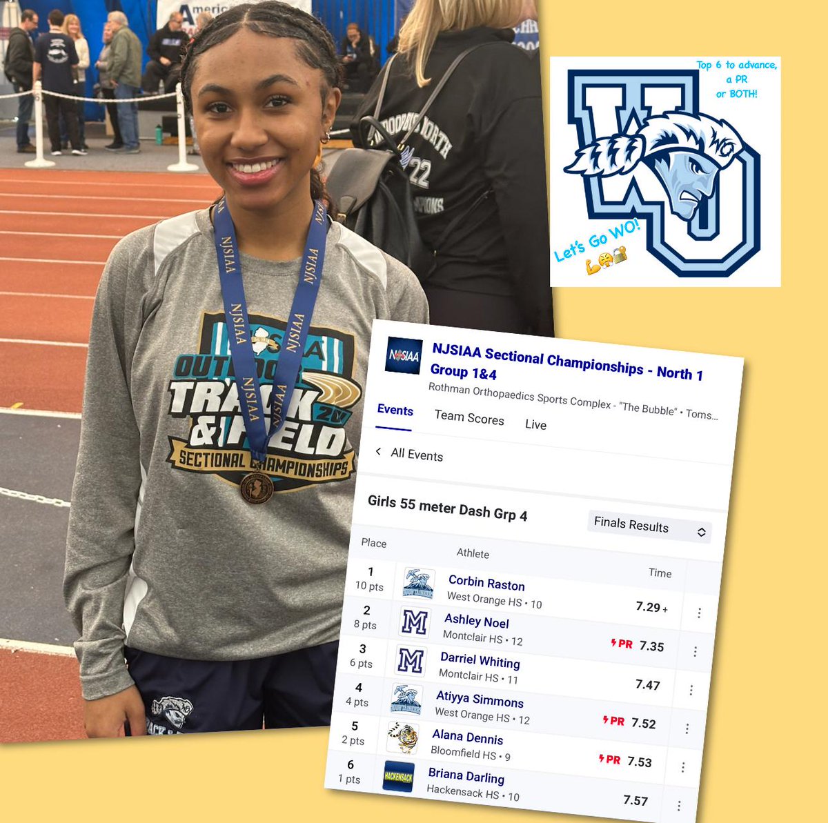 Congrats, Adonis &amp; Atiyya, for advancing to #GroupIV State Championships #55mDash #NJSIAA #North1