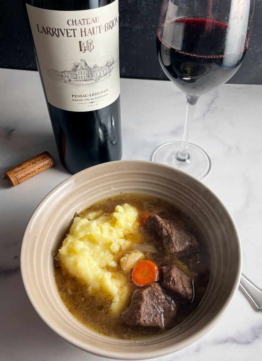Made an updated version of our Root Vegetable Beef Stew, using @WaldenLocalMeat stew beef. 

Delicious paired with this Pessac-Léognan from Chateau Larrivet-Haut Brion. Recipe and wine pairing details:

cookingchatfood.com/beef-stew-root… #winepairing #winophiles #eatlocal