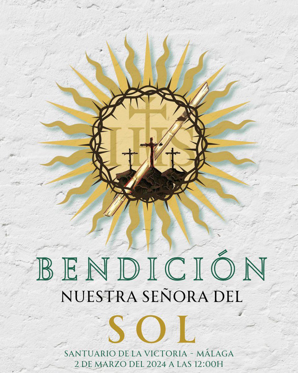 Anunciamos con gozo, la bendición de la nueva imagen de Nuestra Señora del Sol, realizada por el imaginero Veleño D. Israel Cornejo Sánchez. 
Se realizará, el 2 de marzo de 2024, en la Parroquia, Basílica y Real Santuario de Santa María de la Victoria y de la Merced a las 12:00h.