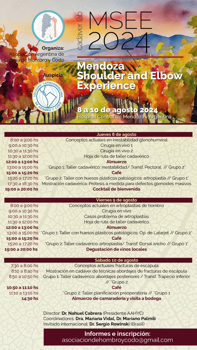Mendoza shoulder and elbow experience 2024. quedan pocas vacantes!!
info hombroycodo.org.ar
#traumatologia  #education #cadaverlab #shouldersurgery