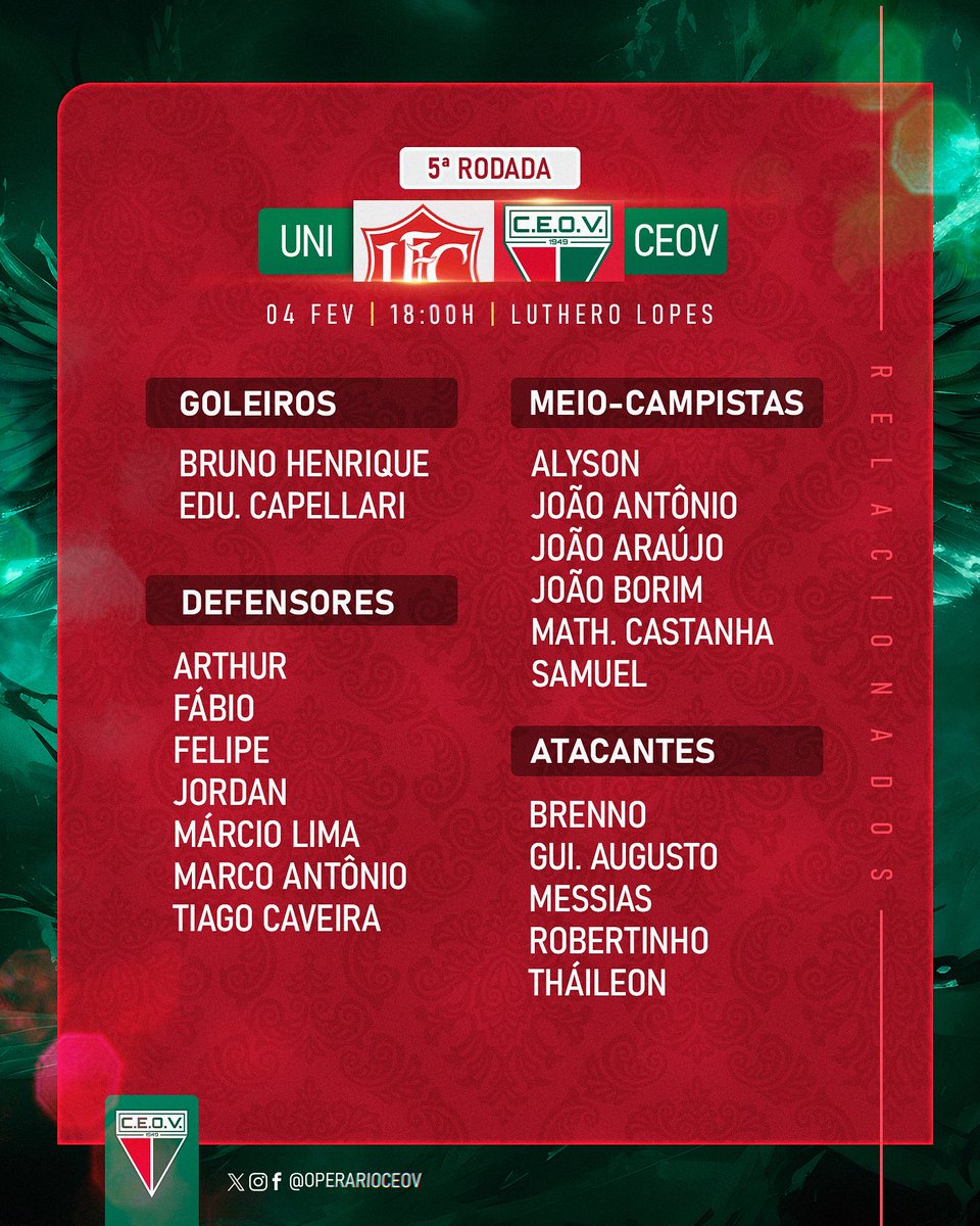 Relacionados para a partida contra o União Rondonópolis!❤️🤍💚