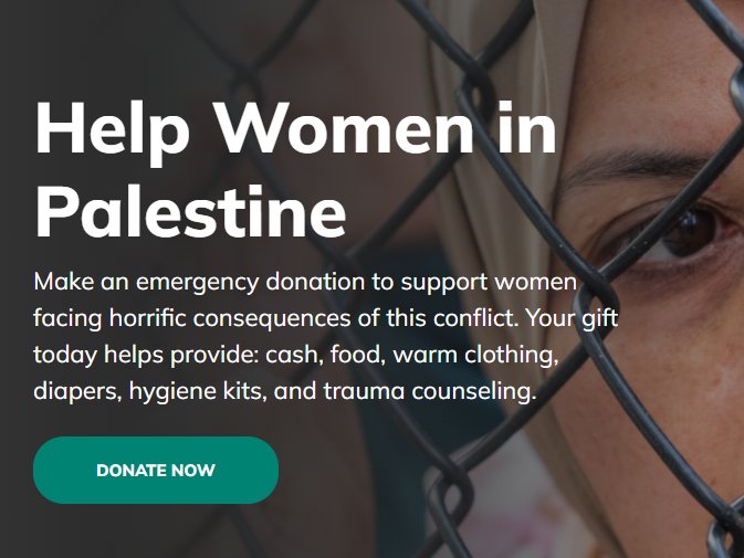 WOMEN FOR WOMEN INTERNATIONAL IS PROVIDING PALESTINIAN WOMEN WITH HYGIENE PRODUCTS, BLANKETS, FOOD, AND MORE!! 🍉 PLEASE DONATE TO THEM!! this is another way you can aid palestinian women, especially those menstruating who do not have the needed products support.womenforwomen.org/emergency-supp…