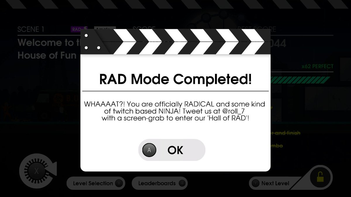 Untuxable's tweet photo. @Roll_7 Meant to chill for a few minutes and clear a couple of RAD levels and ended up grinding for an hour to complete the game. Y'all do fantastic work, can't wait to see what's next for your team! https://t.co/ntt21SYhit