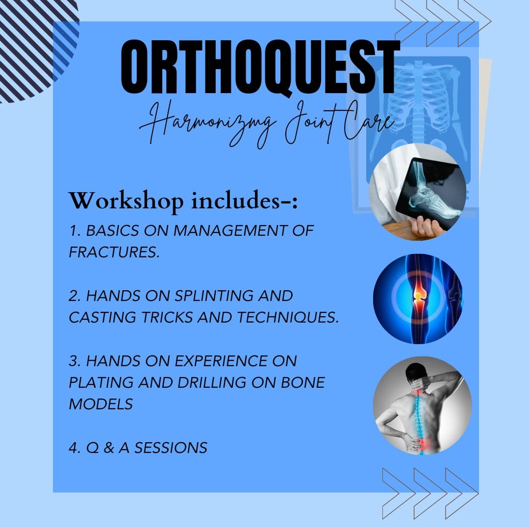 MOcmcl_24's tweet photo. Delving deep into the world of orthopedics – OrthoQuest Workshop unveils the secrets of bone mastery. 🦴✨
Join us !
#BoneCrafting #OrthoJourney
#jwcmedicalolympicscmcl 
#TogetherForChange 
#ClimateChange https://t.co/CY1k4FiyJy