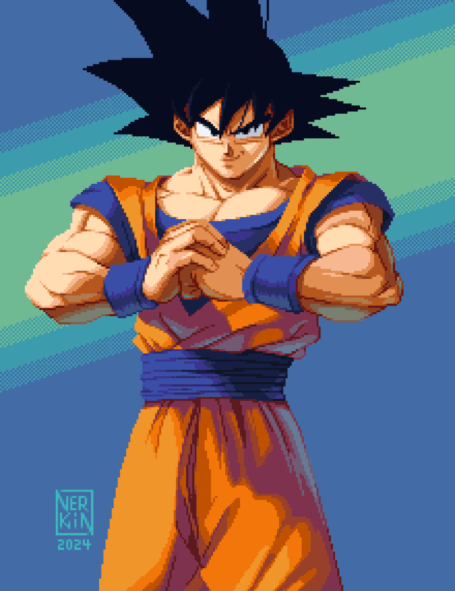 NerkinPixel's tweet image. Son Goku #pixelart #ドット絵 #ドラゴンボール #dragonball