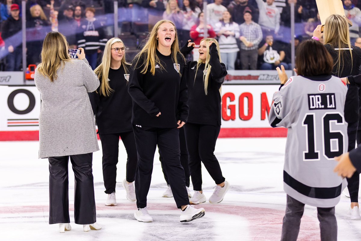 Thank you Maverick fans the recognition last night during the <a href="/omahahky/">Omaha Hockey</a> game! We can’t wait to see you March 7 for our home opener‼️

#OmahaSB