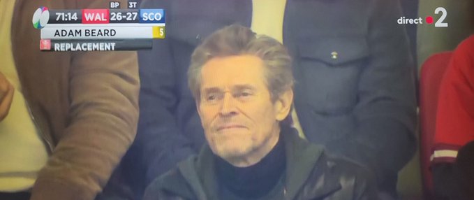 Still can't get over the fact that Willem Dafoe was at that game. The Lord of Chaos himself.

#WALvSCO #SixNations