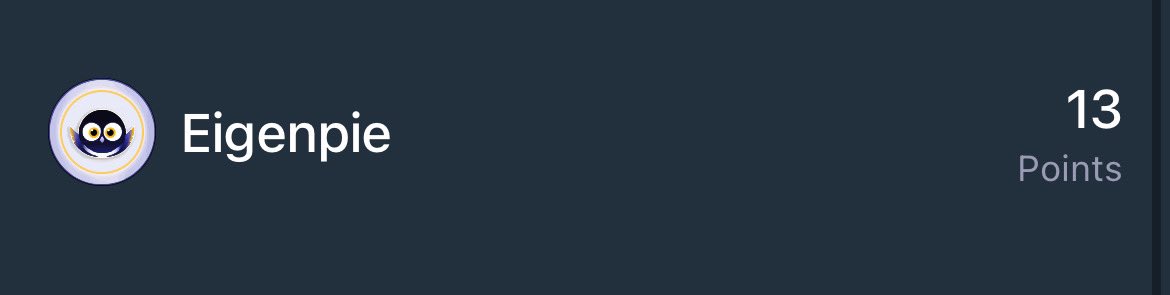 Rainmakerでステーキングして $Kelp 貯めてるけど、なんかEigenpieが入ってるw 
What is this Eigenpie token/point?
