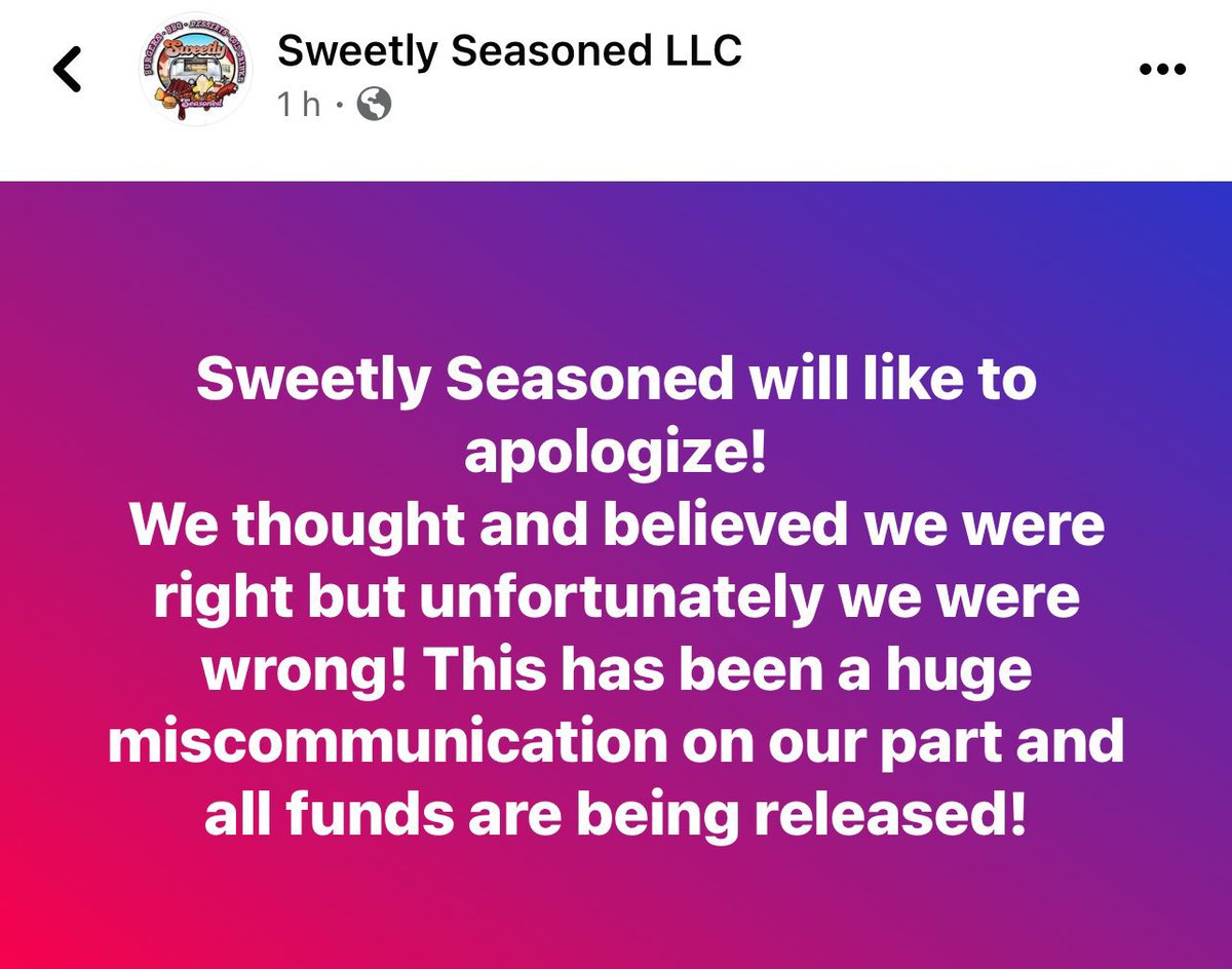 LockharTVMedia's tweet photo. Sweetly Seasoned LLC has posted an apology after the owner came under fire for taking the entirety of a $4,000 tip left by Keith Lee meant not only for herself, but for others:
#sherellehodge #keithleefoodreview #keithleeeffect #keithleefans #sweetlyseasoned #dallastx #keithleefoodreviews #sweetlyseasoned #sweetlyseasonedfoodtruck #thedrelockhartshow