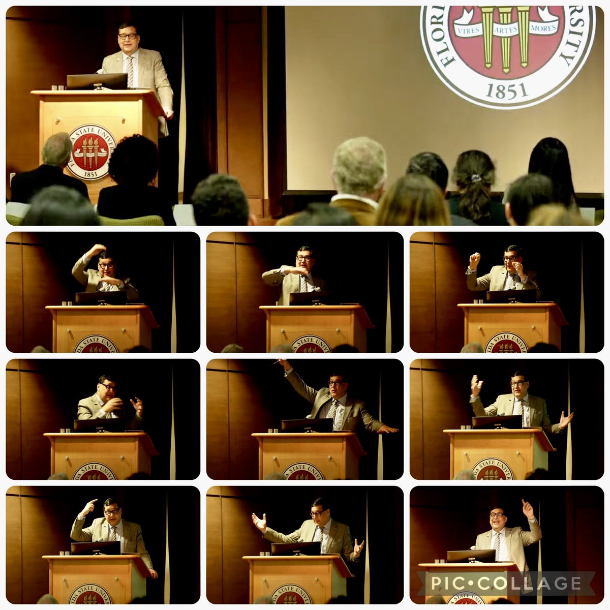 Was glad to be <a href="/FloridaState/">Florida State University</a> to deliver the 2024 #BroadLecture at <a href="/samcsfsu/">SAMCS</a>. Stressed the urgency of rethinking the stories we tell ourselves about #ClimateChange in the #AgeOfAdaptation; and making them our own.

Highlight, of course, was being able to spend time with students.