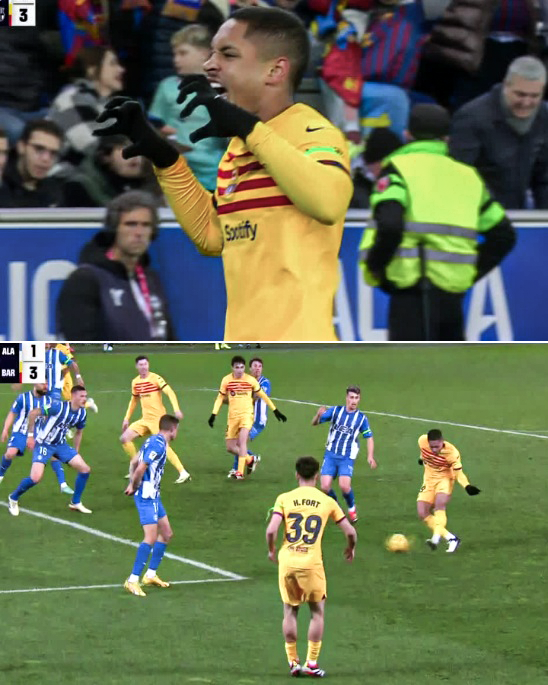 ESPNFC's tweet photo. VITOR ROQUE WITH TWO GOALS IN TWO GAMES WITH BARCELONA 🔥 

Tigrinho’s starting to show his form 🐯 https://t.co/x0joAgr7N8