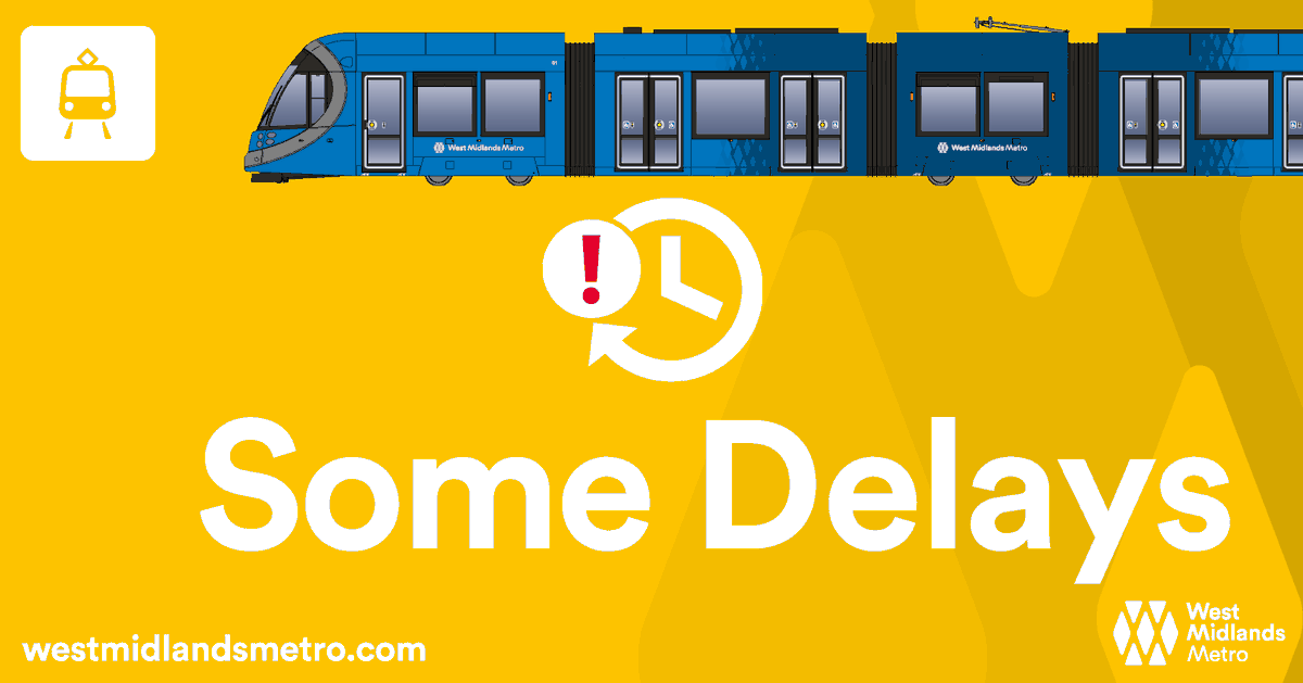 WMmetro's tweet photo. ✅ #WMMCleared - 19:01 - Trams are operating a normal service between Edgbaston Village and Wolverhampton Station. There may be some small delays while we reform the service. Thank you for your patience. https://t.co/tWDntbflHh